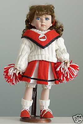  Geppeddo Porcelain 16" Cheerleader Doll