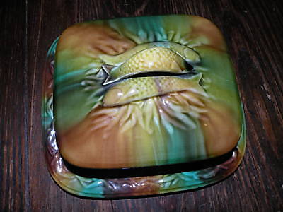 ANTIQUE ENGLISH MAJOLICA SARDINE SERVING DISH GREAT  