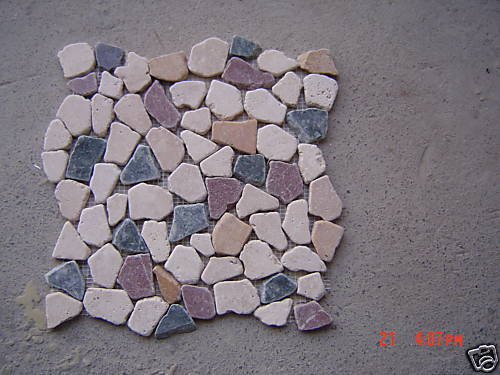 TRAVERTINE MOSAIC pebble TILE MARBLE   