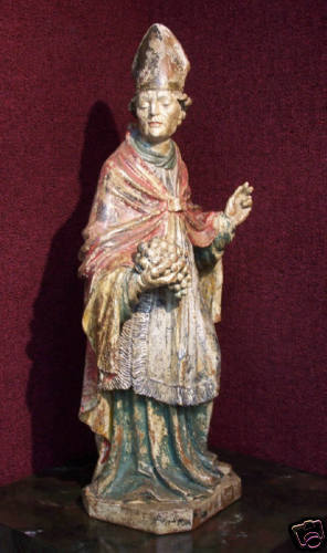 Sculpture of Bishop, German, oak, ca. 1575  RARE  