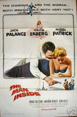 Anita Ekberg & Jack Palance The Man Inside 1958 ORIGINAL 27x41 