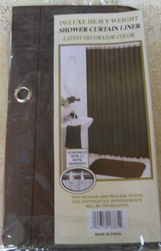 HEAVY DUTY SHOWER LINER W/MAGNETS & GROMMETS BROWN  