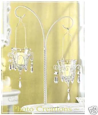 10 WHITE CHANDELIER CANDLE HOLDERS,WEDDING CENTERPIECES  
