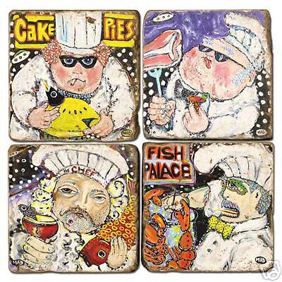 Studio Vertu Marble Coasters Chefs  