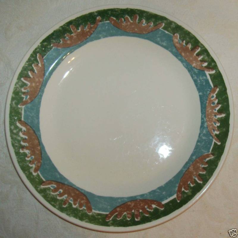 Ikea Green & Blue Dinner Plate (s) Moose Antlers Rustic  