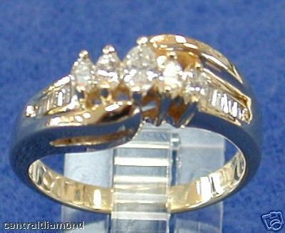 Anniversary Band Five Marquise Cut Diamonds & Baguettes  