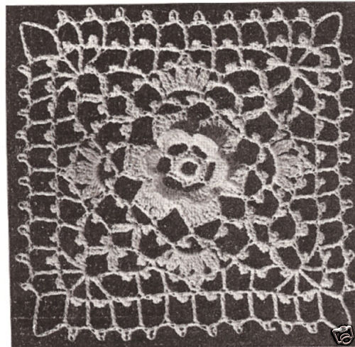 Vintage Crochet Irish MOTIF BLOCK Tablecloth pattern  