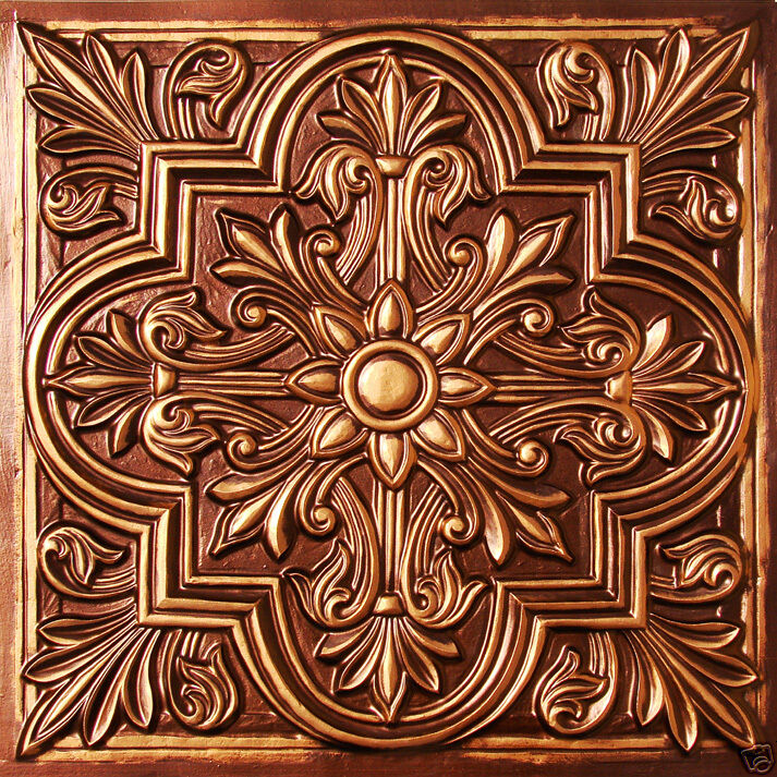 002 Antique Copper TIN Alternative PVC Ceiling Tiles  