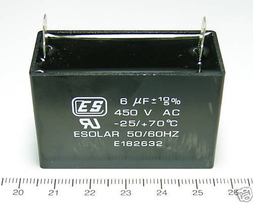 PC AC Start Capacitor 6uF 450VAC 25 70℃ Esolar