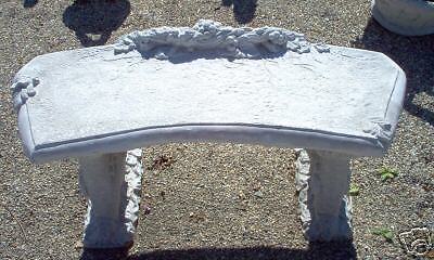 45 Concrete Garden Bench (3 pc.) Grape Statue Design  