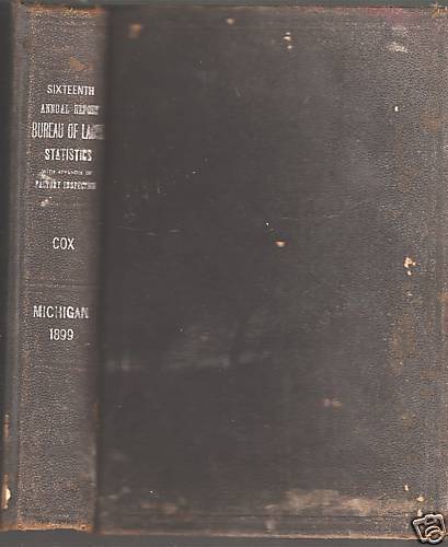 Michigan Annual Report Bureau of Labor Statistics 1899  