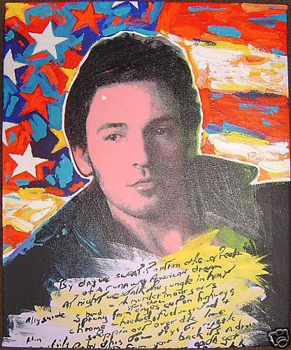 BRUCE SPRINGSTEEN BORN TO RUN 22X26.5 PAINTING STANGO  