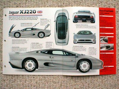 1993 JAGUAR XJ220 SPEC SHEET/Brochure/Pamphlet/Catalog  