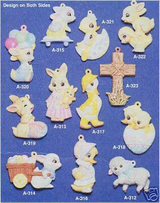 Ceramic molds, Alberta Ornaments 12 Bunnies  