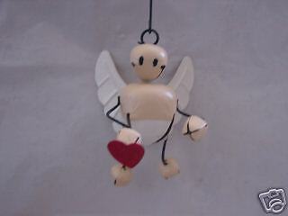 CUPID JINGLE BELL ORNAMENTS ~ set 3 ~ Valentines Day  