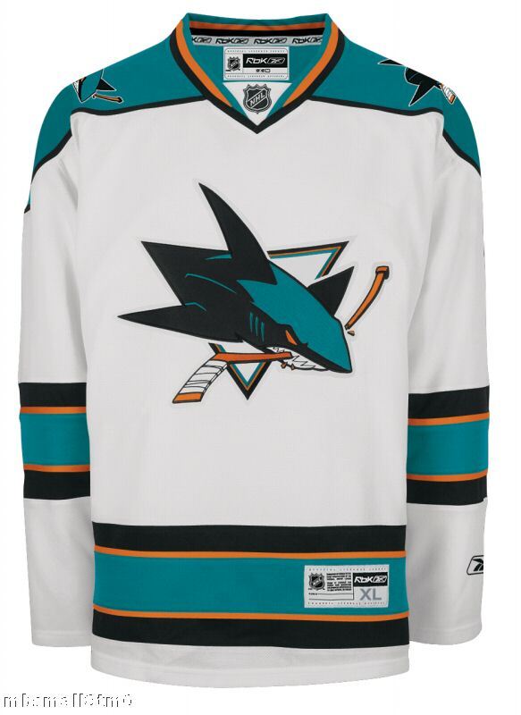 San Jose Sharks YOUTH Rbk Premier AWAY White Jersey L/XL Large   XL 