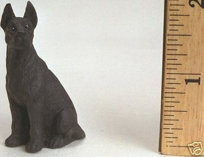 Miniature Great Dane Blk Cropped Figurine Collectible  