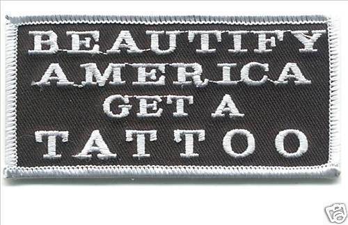 BEAUTIFY AMERICA TATTOO,High Quality Jacket Patch, #931  