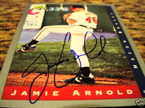 Jaimie Arnold Signed 93 Classic Macon Braves COA  