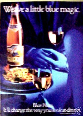   Blue Nun Wine Bottle Dinner Art Distillery Little Blue Magic Print Ad