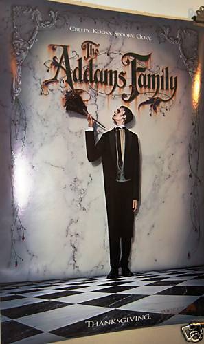 ADDAMS FAMILY MOVIE POSTER RAUL JULIA ANGELICA HOUSTON  